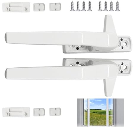 Window Handles for UPVC Windows, 2 Pcs Window Handle Window Handle Replacement UPVC Window Handl/e Double Glazing Window Handles Universal Window Handl/e UPV/C Windo/w Handle White for Home Office