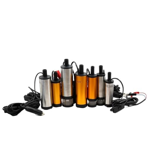 Bomba sumergible eléctrica de 51MM for bombear aceite diésel, transferencia de combustible y agua, minibomba de succión de queroseno for coche de cc 12V y 24V, 20l/min(12V,51MANY)