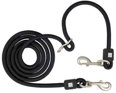 Max & Molly Tauleine Hund, Matrix 2.0, Schwarz/M, 3m stufenlos verstellbare Leine mit 2 Karabinern, stylische Hundeleine aus Nylon - Komfort für Dich und deinen treuen Begleiter