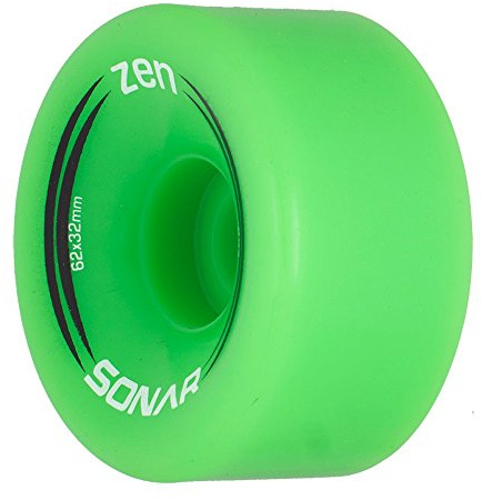 Riedell Zen Wheels - Quad Roller Skate Wheels - 4 Pack of 32mm x 62mm 85A Wheels | Green