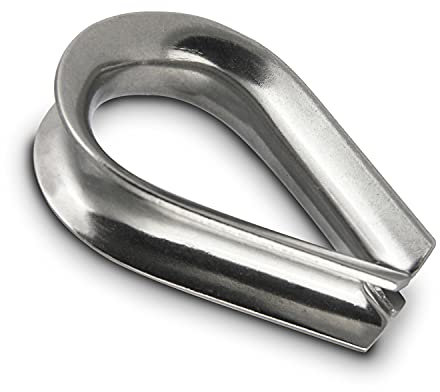 PROTECH 10 Stück Drahtseil Kauschen 12mm Edelstahl A4 rostfreier AISI316 Edelstahlkauschen Drahtseilkauschen Stahlseilkauschen