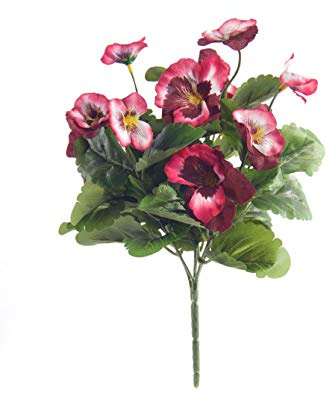 Best Artificial 30cm Pansy Plug Plant - Pot NOT Included (Plum)