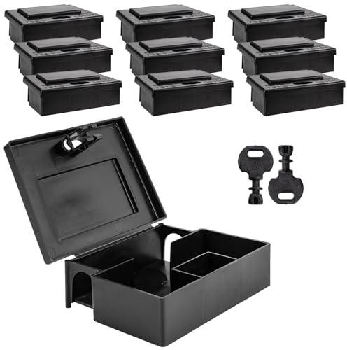 Mausefalle Mäuse Maus Garten Köder Box Koederbox Köderbox Köderstation für Mäusegift Maeuse Mäuseköderbox Gift Koeder Wühlmaus Vertreiben Schlüssel Petigi