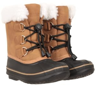 Mountain Warehouse Sportliche Adaptive Schneestiefel zum Schnüren für Kleinkinder - Schneefeste Schuhe mit Sherpa-Futter und runden Schnürsenkeln, Jungen und Mädchen