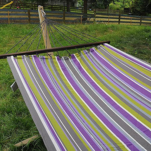 hoplo holzenplotz Doppel Stabhängematte Folsom mit XL Spreizstab 130 cm 100% Baumwolle