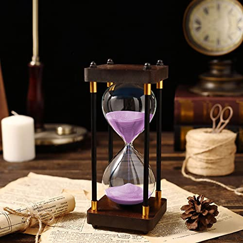 BOSUGE, Sanduhr-Sanduhr-Timer, doppelter Schutz, Kindersicherheit, Sanduhr, Zeitmanagement-Assistent, kreatives Geschenk (30 Minuten/60 Minuten). ( Color : Purple , Size : 45 Minutes )