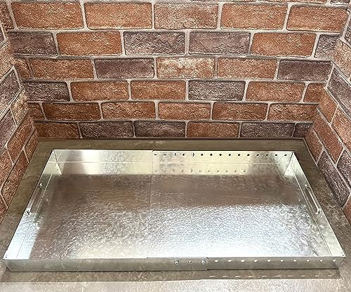 Hi Flame Fireplace Tray-Expandable/Adjustable Ash Pan with Handles for Up to 30 Fire Place Grate-Nuts and Bolts Included, Sliver Color (Rectangle Ash Pan)
