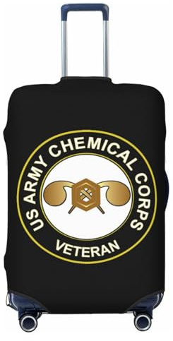 Rqwaaed US Chemical Corps Veteran Protect Your Luggage in Style with Our Suitcase Cover - Ideal for Travelers and Business Trips! Small