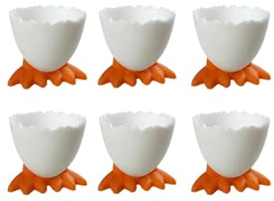 Egg Cups Cartoon Egg Holders Soft Hard Boiled Egg Cups for Breakfast Brunch Soft Boiled Egg (Orange)