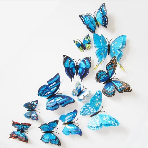 Okaywork Imanes de Nevera con Mariposa 3D, 12 Piezas de Mariposa para Nevera Imanes Decorativos de Pantalla de Puerta de Doble Cara Imanes de Refrigerador de Mariposa Flexibles Lindos Multicolores
