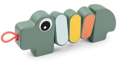 Done by Deer Twist & Turn Spielzeug Croco Grün - Baby Spielzeug das fördert die Feinmotorik und die Koordination der Hände - Sensorik Holzspielzeug Baby ab 6 Monate