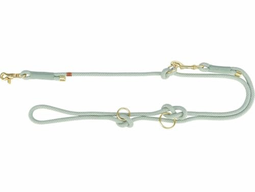 TRIXIE Hundeleine Soft Rope V-Leine L–XL, aus Tau – 2 m/13 mm, Salbei | Gewebtes, weiches Material – für große Hunde, 3-fach längenverstellbar für flexiblen Einsatz, robust verarbeitet