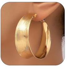 GlamRays Gold Ohrringe für Frauen - Breite Silber, Große Flache Huggie Hoops, Modebewusste Massive Gold Hoops, Statement Schmuck