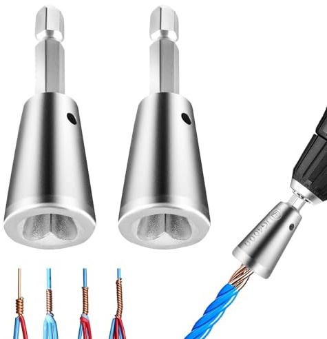 2 st trådvridningsverktyg för borr, 6 mm borrtrådvridare, trådanslutning, trådvridningsverktyg, trådmuttervridare för borr, sexkantskaftkabel, snabbskalning, bärbar trådvridare för borr