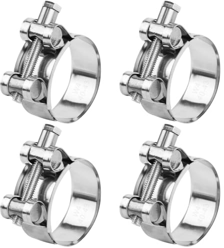 ENUTROF Gelenkbolzenschelle Edelstahl Gelenkbolzen 40-43MM Schelle 4STK Set | Auspuffschelle Motorrad Schlauchschellen Spannbackenschellen Auspuff Schellen 304 Edelstahl (40-43mm)