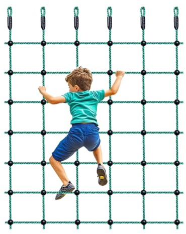 nets Tribe Climbing Cargo Net, Indoor Climbing net, Outdoor Cargo Webbing Net, Military Climbing Cargo Net, 100% Nylon Material Rope Ladder (49 x 77)