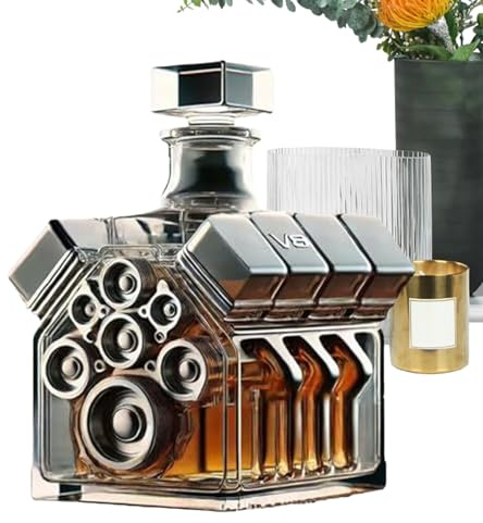 Hogvinnatil Distributore di alcol, decanter per alcol, bottiglia a forma di motore V8, decorazione per la casa e il bar, per San, tequila, bourbon, brandy, matrimoni