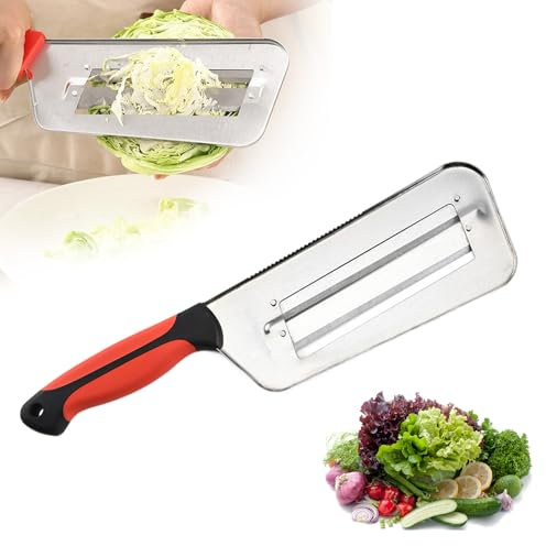 Mandoline Vegetable Slicer, 2025 New Handheld Fruit Vegetable Chopper, Comfort Grip Stainless Steel Multifunctional Vegetable Cutter for Slicing Salad, Onion, Cucumber (1PCS)