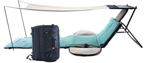 SunBack | Zaino 35 L Trasformabile in Lettino Prendisole con Parasole, Zaino 2 in 1 con Sdraio Pieghevole Integrata, Lettino da Spiaggia Portatile per Mare, Campeggio e Outdoor, Brevettato