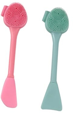 MUCKLILY Spazzola Viso per Pulizia Profonda del Viso in Silicone 2 Pezzi Funzione Massaggiante per Bellezza e Viaggio All'aperto