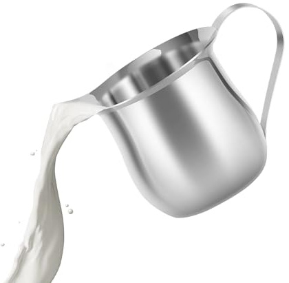 Duroecsain Pichet mousseur à lait - Pot à mousseur à lait en acier inoxydable - Ustensile Accessoire Café Art Latte Maison Voyage Restaurant Cuisine