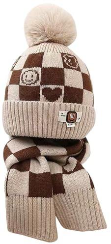 BSITSSS Sciarpa e Cappello Bambino Bambina, Cappello e Sciarpa Caldo, Set Invernale CappelloSciarpa e Guanti per Attività All'aperto, Corsa, Ciclismo, Viaggi e Passeggiate