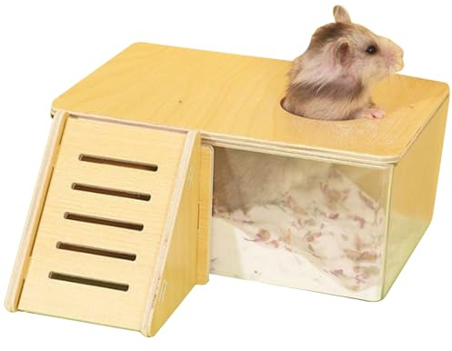 BEAHING Hamster sandbad, 2 st/set hamster sand bad behållare med stege, låda klart kit duschrum och stege för Lemming Gerbils