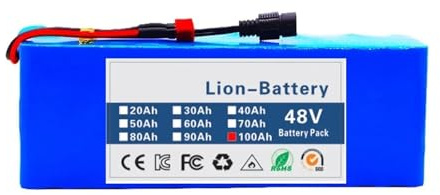 48V 100AH Batería De Repuesto para Bicicleta Eléctrica 13S3P Batería De Alta Potencia con Cargador para 200W 350W 500W 750W 800W 1000W Motores XT30+JST