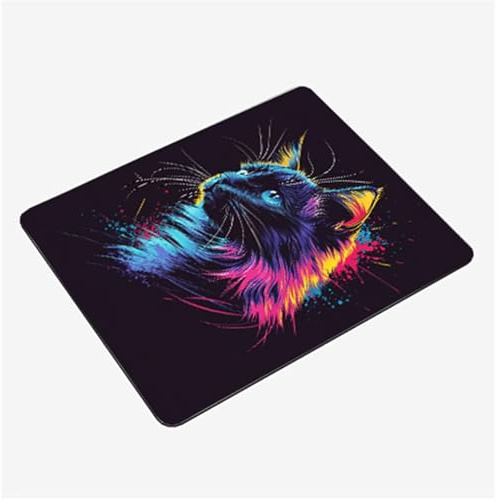 Alfombrilla Ratón Negro Mini Mousepad 40x30cm, Vistoso Alfombrilla Gaming, Tapete Escritorio con Bordes Cosidos, Protector Escritorio con Base Goma Antideslizante Oficina Accesorios Gaming S0-1290