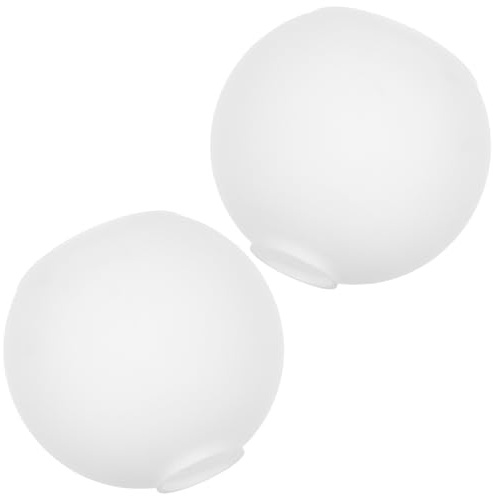 CHICAMPERA 2pcs Frosted Glass Globe Lamp Shade Replacement with 42mm Fitter Opening, White Glass Dome Ball Lamp Shade for Ceiling Light Fixture, Easy Installation for Bedrooms and Living