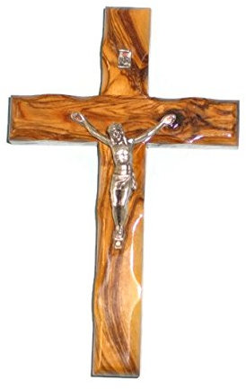 HolyRoses Olive Wood Christian Wall Crucifix Cross Handcrafted in Bethlehem (4.75 / 12 cm)