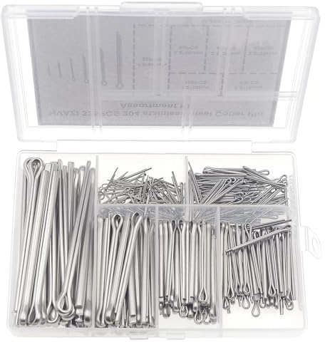 HVAZI 335PCS 304 Stainless Steel Cotter Pin Assortment Kit
