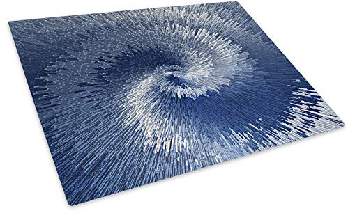 Blue Navy Chic Glass Chopping Board Kitchen Worktop Saver Protector