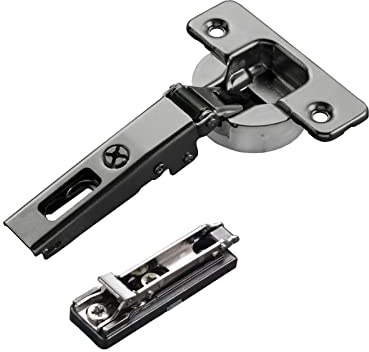 2 x Salice Topfband Serie 700 Titanium anthrazit 110° T48 Eckanschlag | Dämpfer im Topf inkl. Linear-Montageplatte Höhe 3 mm mit Euroschrauben und Exzenterverstellung Schrankscharnier von SOTECH