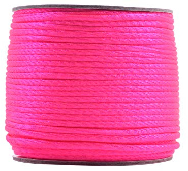 KONMAY 2.0mm Satinschnur/Flechtkordel Nylonschnur Friesen Faden Schnur für Schmuck Kunsthandwerk,45 Meters/Rolle, Neon Rose
