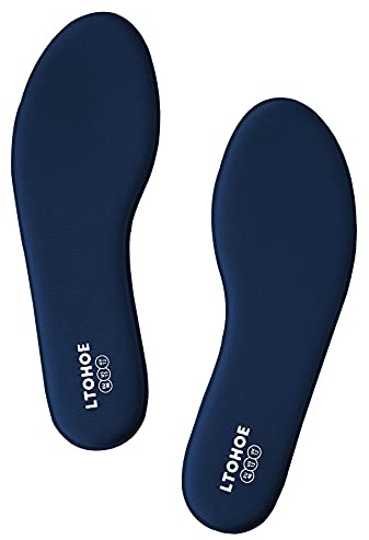 Memory Foam Insoles for Men, Cushioned Shoe Insoles Foot Pain Relief, Comfort Inner Soles for Running Shoes, Trainers, Work Boots and Walking Shoes, Shock Absorbing Navy UK 9
