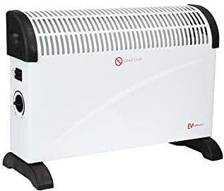 EMtronics 2000W Portable Electric Convector Heater Radiator with 3 Adjustable Heat Settings and Over Heat/Tip Over Cut-Out Function - White