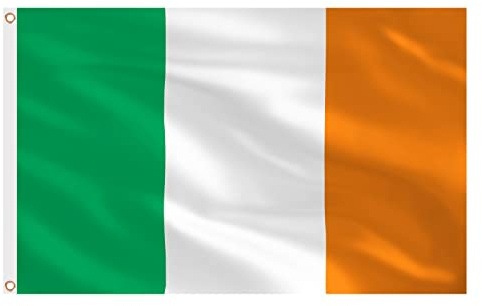 AhfuLife Irland Flagge 150 x 90 cm für WM 2026, 4 Stück Große Irische Flaggen Doppelseitig mit Messingösen für St. Patrick's Day Euro Football Garten Bar Zuhause Party Deko
