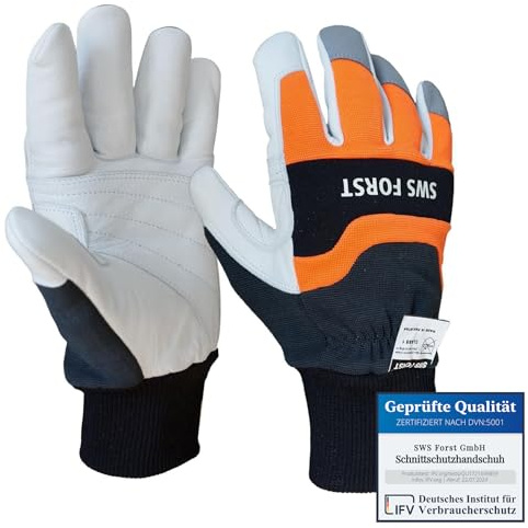 SWS Forst GmbH Schnittschutzhandschuh Forsthandschuh aus Leder Klasse 1 20m/s Gr. M