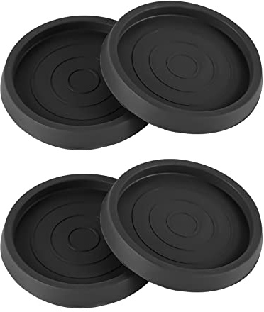 4 Stück Möbeluntersetzer, 6,4cm Antirutsch Pads Möbel Silikon für Hartholzböden Möbelbeinschoner Rund Möbeluntersetzer rutschfest für Teppich Holzboden (Schwarz)