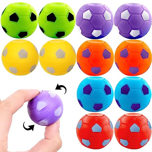 Fußball Spinner Fingerspitzen Spielzeug 12 Stück, Stressball | Mini Bälle, Drehbare Stressbälle Spiel, Spinner Ball für Kinder und Erwachsene