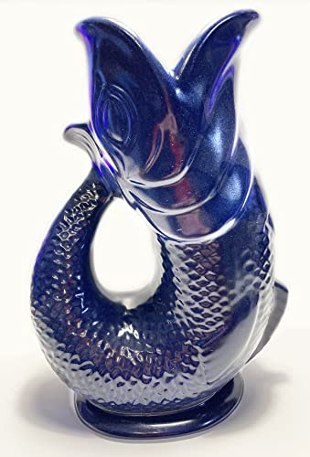 Mazeology 's Kobaltblauer Porzellan-Wasserkrug in Fischform, 1,5 Liter Fassungsvermögen, 26,7 cm hoch