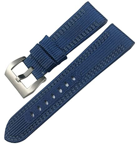 ANZOAT Correa de reloj deportivo de lona y cuero, para Panerai Luminor sumergible PAM serie 24 mm 26 mm, correa de reloj de tela de nailon para accesorios de repuesto de 22/24 mm, 24mm, Plástico,