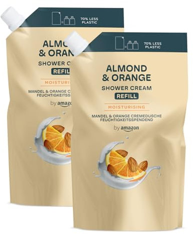 by Amazon Almond & Orange Shower Gel Refill, 2 x 1000ml