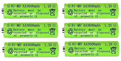 Batteria AA 3600mAh NI-mh Ricaricabile Batterie 1.2 V.6 Pezzi