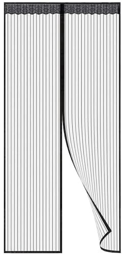 BEIBXHQQ 1 Piece Magnetic Fly Screen Door, Anti-Mosquito Door Curtain, Magnetic Mesh Screen Door Curtain, Punch-Free Screen Door, Door Fly Screen, Door Fly Net, Magnetic Screen Door (Black)