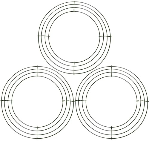 3 Pack Christmas Wire Wreath Ring 8 inch Metal Wire Wreath Frame Christmas Wreath Ring Crafting Wreath Base for Xmas Thanksgiving Halloween Wedding Wreath Frame Wreath Making Supplies