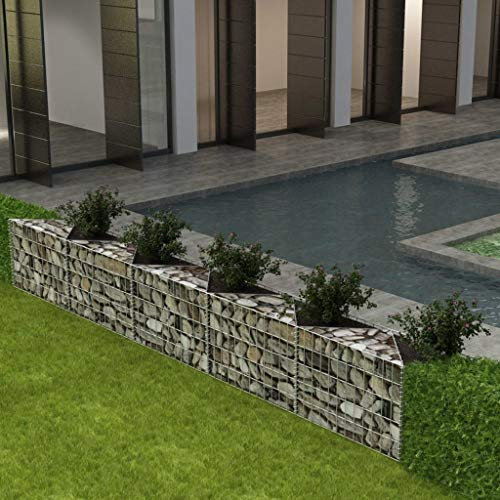 qohoio Gabionenkorb Pflanzkasten Gemüse-Hochbeet Stahl 300×30×50 cm Gabionen Zaun Mauersteine Gartenmauer Gabionen SäUle Mauersteine Gartenmauer