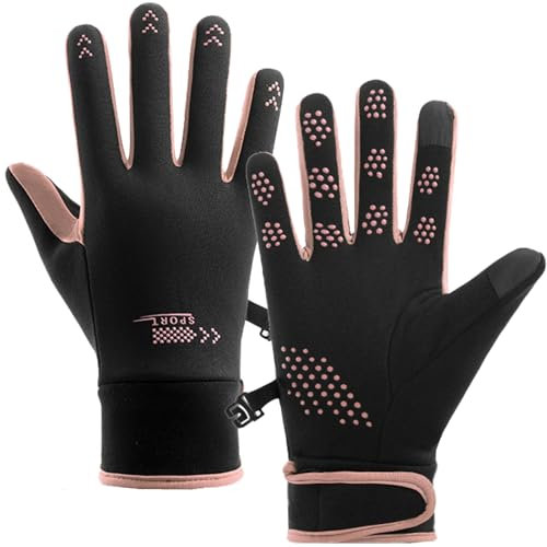XDSP Touchscreen Handschuhe Herren Damen Sporthandschuhe Thermo Winterhandschuhe Anti-Rutsch Outdoor Laufhandschuhe Warme Winddichte Wasserdichter Fahrradhandschuhe für Laufen Radfahren Wandern