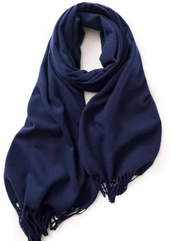 Einaily Schal Damen Warm Herbst Winter unifarben Baumwolle mit quasten/fransen, 30+ Farben Pashmina Schals und Tücher XXL Stola übergroßer Halstuch Schultertuch Herbstschal Winterschal Scarf Poncho